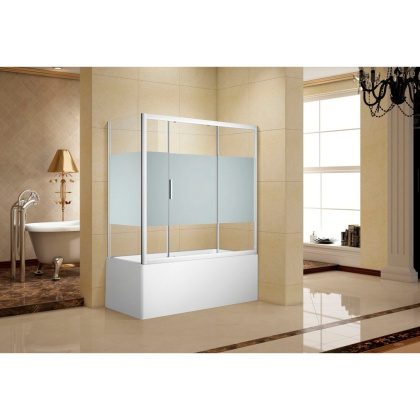 Шторка на ванну c боковой стенкой Aquanet Practic AE10-B-150H150U-CP + AE10-F-75H150U-CP