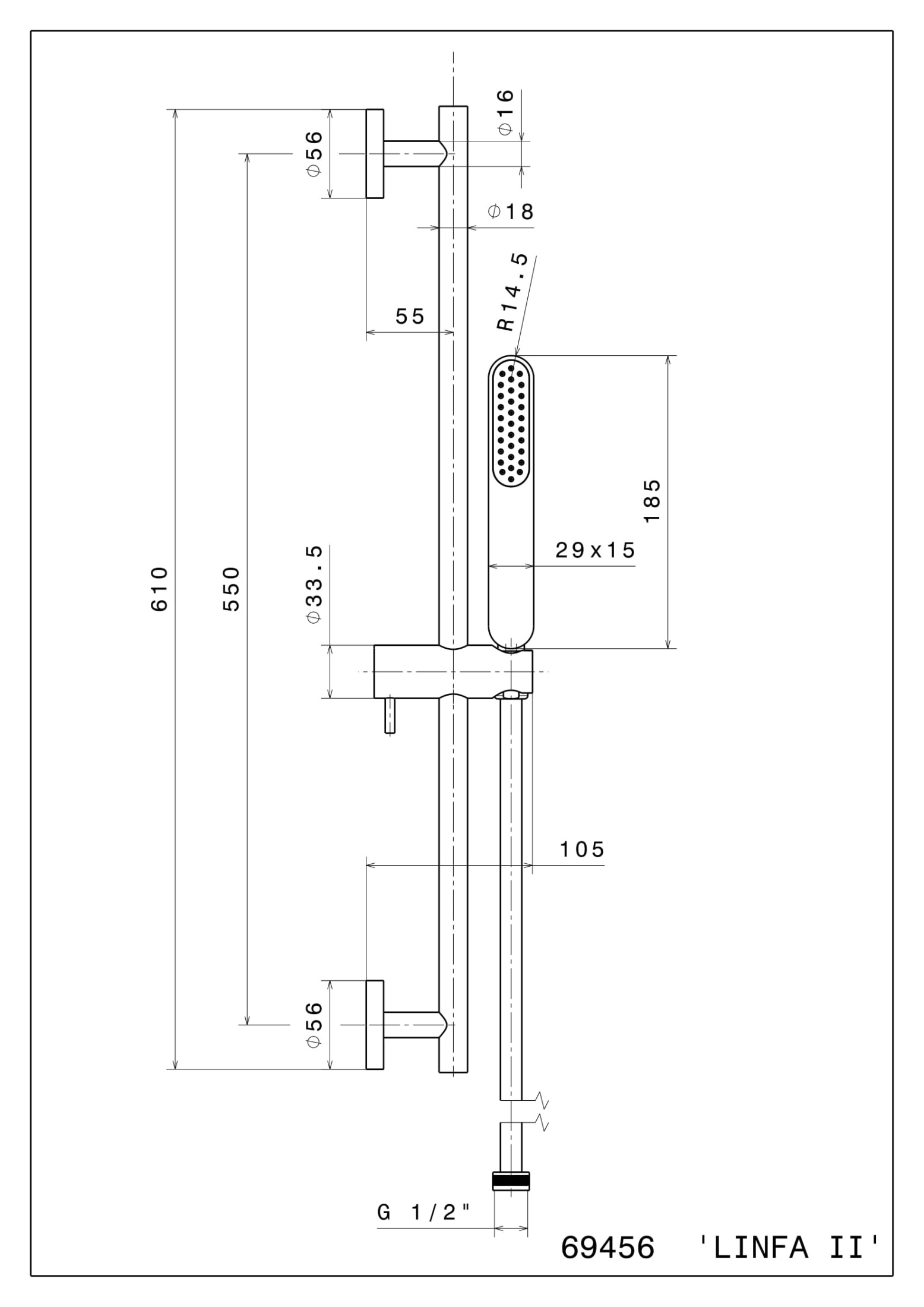 Душевая стойка OLE без выхода для подачи воды, золотой атласный Душевая стойка OLE без выхода для подачи воды, золотой атласный