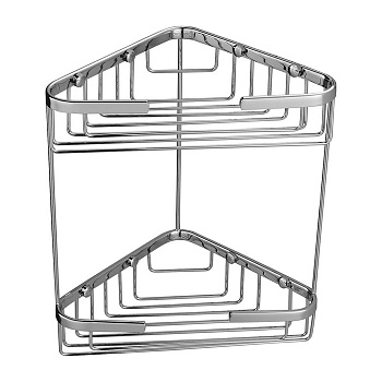Полка-корзинка для душа угловая двойная 18,3х18,3 см OMNIRES UN3515ACR (хром)