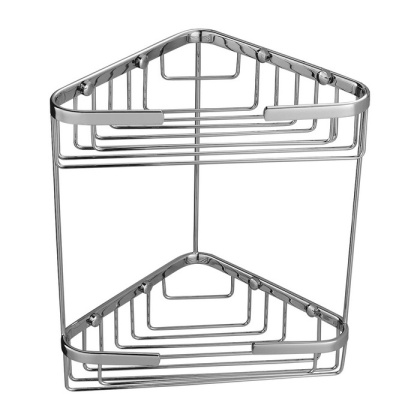 Полка-корзинка для душа угловая двойная 18,3х18,3 см OMNIRES UN3515ACR (хром)