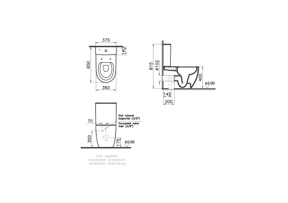 Комплект напольного унитаза Sento Rim-ex back to wall, сиденье тонкое микролифт, механизм 3/6 л Комплект напольного унитаза Sento Rim-ex back to wall, сиденье тонкое микролифт, механизм 3/6 л
