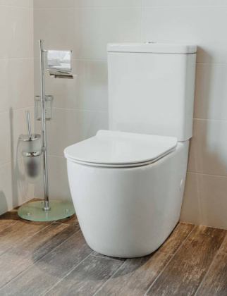 Чаша напольного унитаза безободковая Creto Logan L1 1001-004-WF с крышкой-сиденьем микролифт, белая Чаша напольного унитаза безободковая Creto Logan L1 1001-004-WF с крышкой-сиденьем микролифт, белая