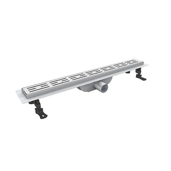 Душевой лоток Drain Leo-40-60 прямой 600 хром Ø 40 мм на ножках, с переходником 40/50