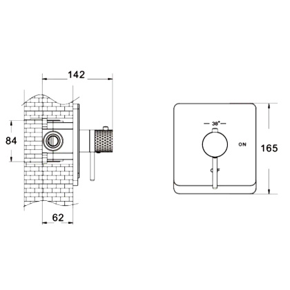 Гигиенический душ с термостатом Rose R105H, черный