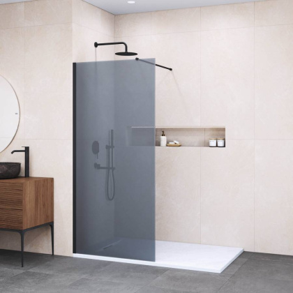 Душевая перегородка 60*195 RGW WA-002 B Чёрный/Тонированное(серое)/6 мм (590-605) (Easy)