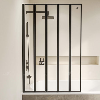 Шторка на ванну RGW Screens SC-22B 120x150 03112212-14 профиль Черный стекло прозрачное