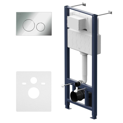 IS49051.701700MB Инсталляция с клавишей Pro L глянец. хром с подвесным унитазом Spirit V2.0 FlashClean черн мат с