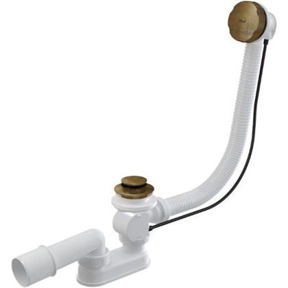 Сифон для ванны автомат комплект, бронза-антик