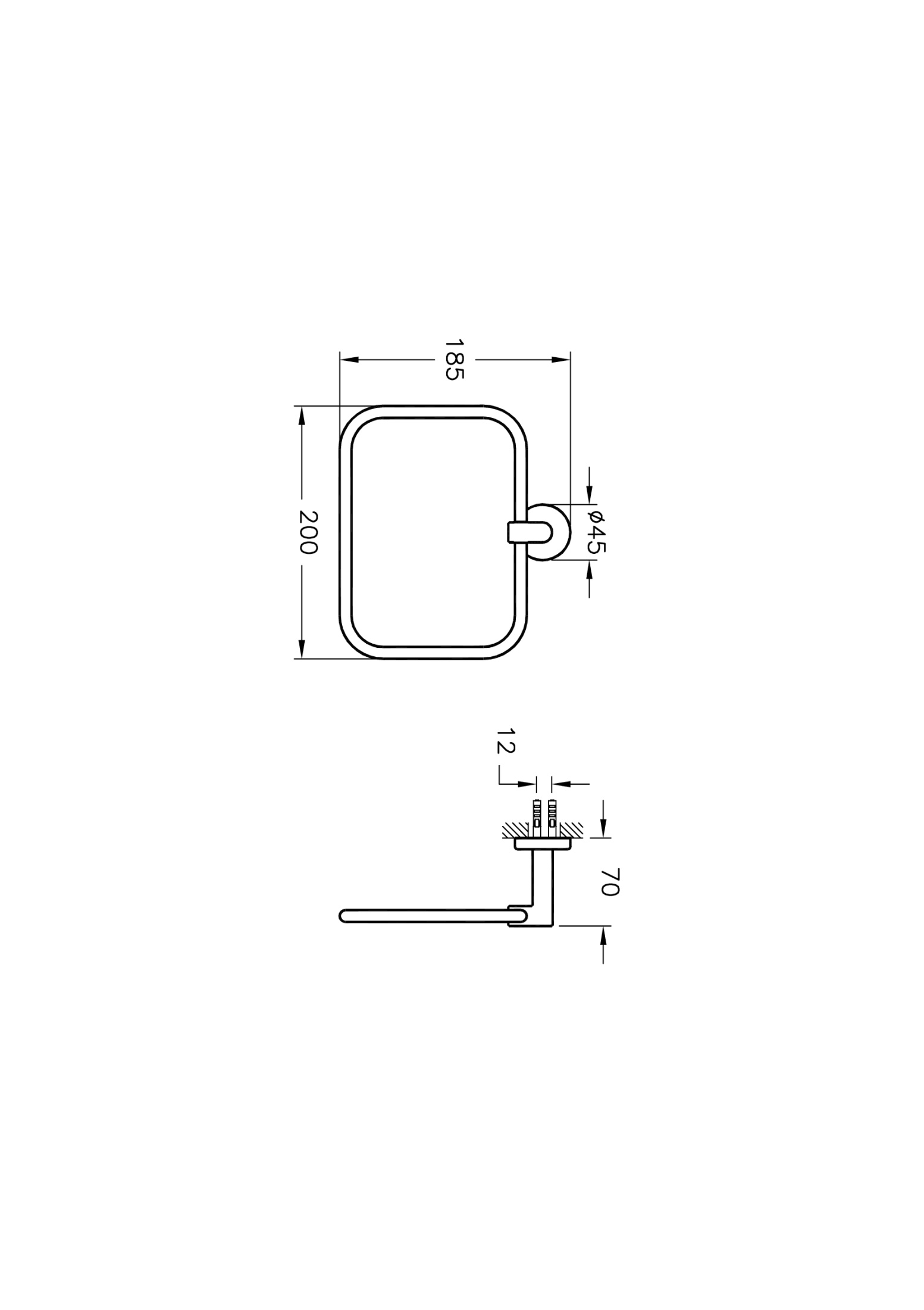 Держатель полотенец Minimax, глянцевый хром
