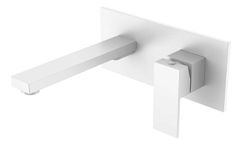 Смеситель для умывальника из стены Qubic Matt White Смеситель для умывальника из стены Qubic Matt White