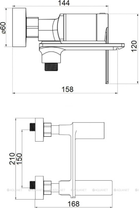 Orange BERNI M09-100b Смеситель для ванны/душа