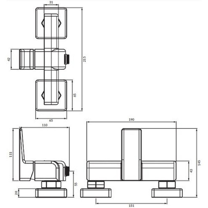 Смеситель для душа OMNIRES PARMA PM7440BL (черный BLM)