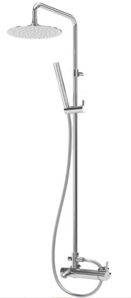 CZR-B-CVD2-ST Душевая стойка с изливом, с верхним и ручным душем, верхний душ 230 мм Исполнение: Сатин  CZR-B-CVD2-ST Душевая стойка с изливом, с верхним и ручным душем, верхний душ 230 мм Исполнение: Сатин