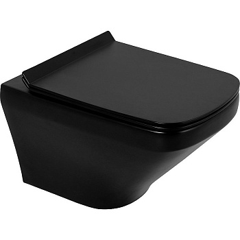 SELA Унитаз подвесной безободковый с креплением, черный матовый, BB3201CHR-MB SELA Унитаз подвесной безободковый с креплением, черный матовый, BB3201CHR-MB