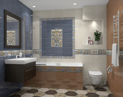 Плитка настенная 15132 Площадь Испании коричневый 15*40*8 (22шт\1,32м2), м2