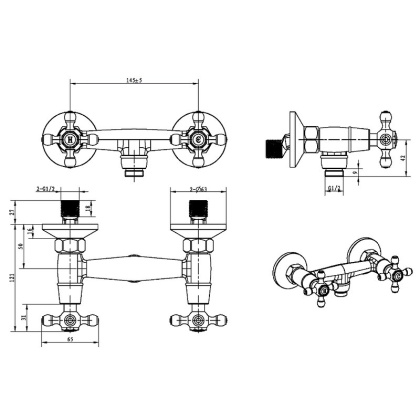 Смеситель для душа, Camelia золото Смеситель для душа, Camelia золото