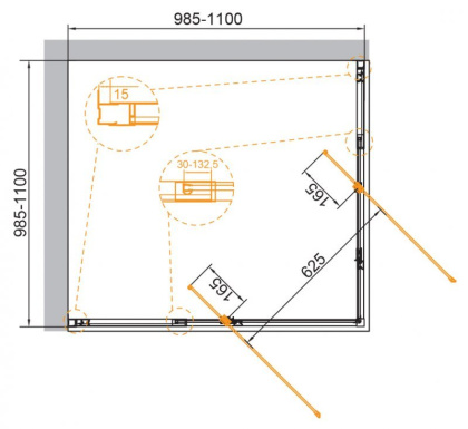 VARIANTE-A/AH-2-80/90-C-Cr Душевой уголок