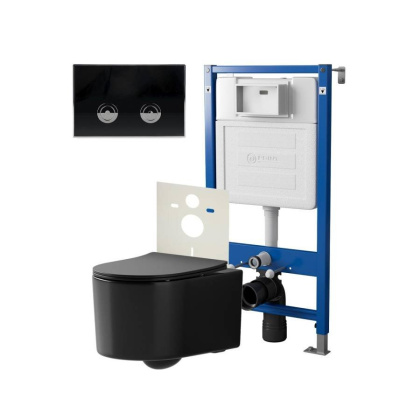 Сет: Система инсталляции пневматическая Point Элемент П для подвесного унитаза PN45121 + Клавиша смыва для пневматической инсталляции Point Венера, черный/хром, PN44071BC + Унитаз подвесной Point Веста безободковый, чёрн мат, PN41701BM Сет: Система инсталляции пневматическая Point Элемент П для подвесного унитаза PN45121 + Клавиша смыва для пневматической инсталляции Point Венера, черный/хром, PN44071BC + Унитаз подвесной Point Веста безободковый, чёрн мат, PN41701BM