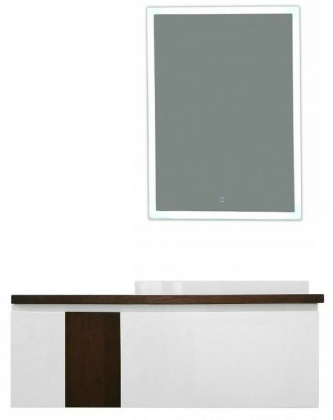 Комплект мебели подвесной Malibu 1400х500 правосторонний 2 ящика со вставкой массив (ШхГхВ) 1392х476х477