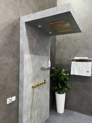 Душевая система Timo Saona SX-2319/17SM скрытого монтажа с термостатом, золото матовое