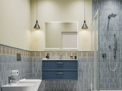 Бордюр Монтальбано синий матовый 15x3x1,6