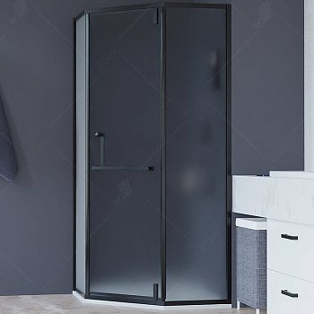 Душевой уголок RGW Hotel HO-084B 100х100 350608400-24 профиль Черный стекло матовое-сатинат