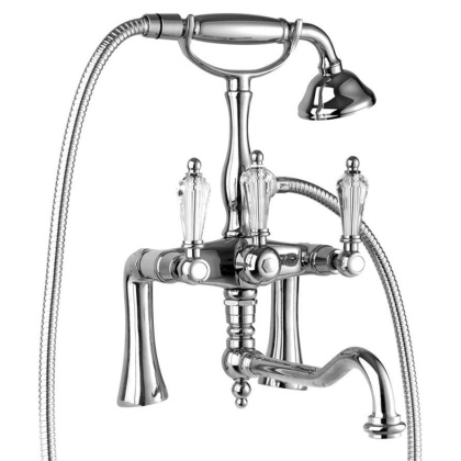 DIAMOND-PBV2-01-Sw-N Смеситель на борт ванны с поворотным изливом Исполнение: Хром, Ручки: Swarovski Nero  DIAMOND-PBV2-01-Sw-N Смеситель на борт ванны с поворотным изливом Исполнение: Хром, Ручки: Swarovski Nero