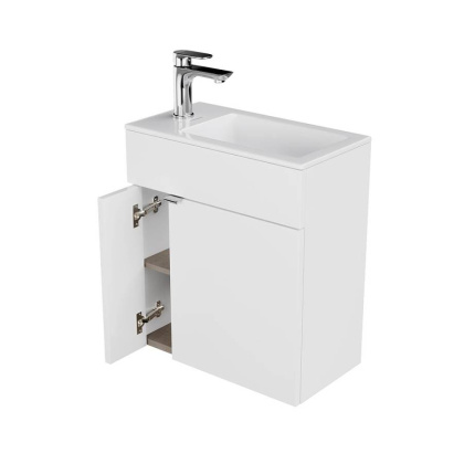 Тумба LATO подвесная 50 с дверцей, белый глянцевый