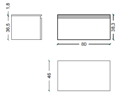 Ящик под столешницу 80см DARK OAK VALLESSI UNO-S 897-080-D Boheme