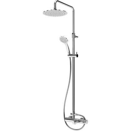 CZR-B-CVD-01 Душевая стойка со смесителем с изливом, ручным и верхним душем 250 мм нержавеющая сталь, исполнение хром CZR-B-CVD-01 Душевая стойка со смесителем с изливом, ручным и верхним душем 250 мм нержавеющая сталь, исполнение хром