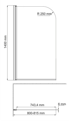 Leine 35P01-80 Стеклянная шторка на ванну Wasserkraft