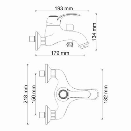 Isar 1301 Смеситель для ванны с коротким изливом