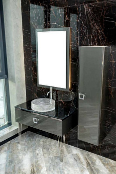 Столешница стекло 100см прямая Глянцевая Графит Столешница стекло 100см прямая Глянцевая Графит