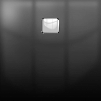 Акриловый душевой поддон Riho Basel 430 100x100 черный матовый, накладка хром DC341700000000S