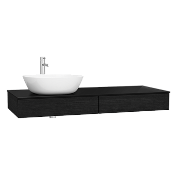 Модуль 120 см под раковину с выдвижным ящиком, левосторонний, черный дуб
