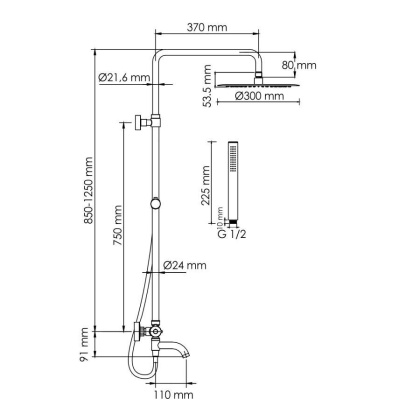 A288.160.217.BM Thermo Душевой комплект с термостатическим смесителем