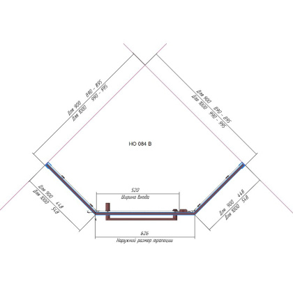 Душевой уголок RGW Hotel HO-084B 100х100 350608400-24 профиль Черный стекло матовое-сатинат