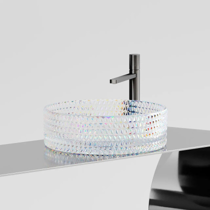 Умывальник чаша накладная круглая (цвет неон) Cristal 360*360*112мм