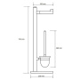 Стойка с держателем туалетной бумаги и ёршик, щётка белая