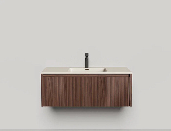 Подвесная тумба Domino 1000, шпон Onda Plus, фрезерованный фасад