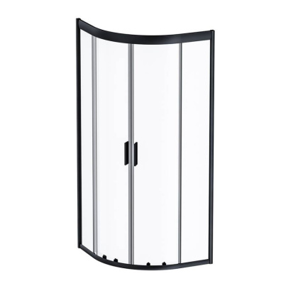 W90G-401-080BT Душевое ограждение Gem 1/4 Rond 80x80 стекло прозрачное, профиль Черный матовый, без