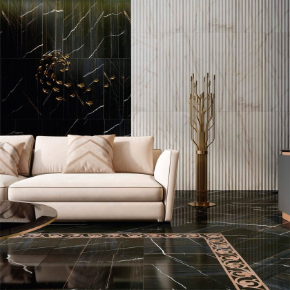 Греппи черный лаппатированный обрезной 60x60x0,9