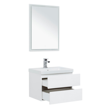 Мебель для ванной Aquanet Беркли 60 белый/дуб рошелье (зеркало белое)