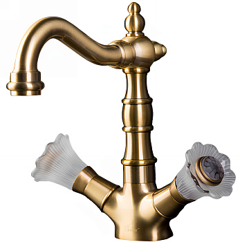Смеситель для умывальника высокий, Camelia бронза_Комплект Смеситель для умывальника высокий, Camelia бронза_Комплект
