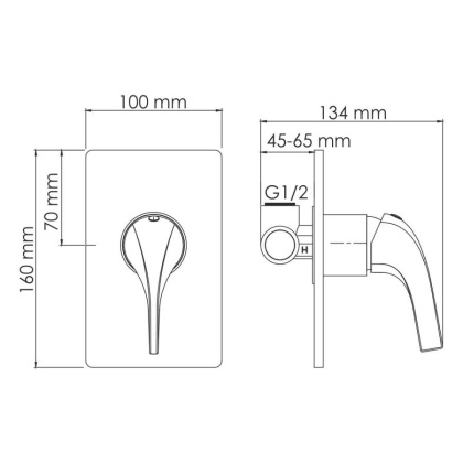 Sauer 7151 Смеситель для душа Wasserkraft