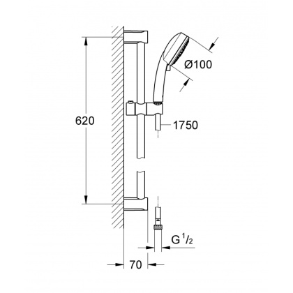 Душевой гарнитур Grohe Tempesta New Cosmopolitan 27786002 хром Душевой гарнитур Grohe Tempesta New Cosmopolitan 27786002 хром