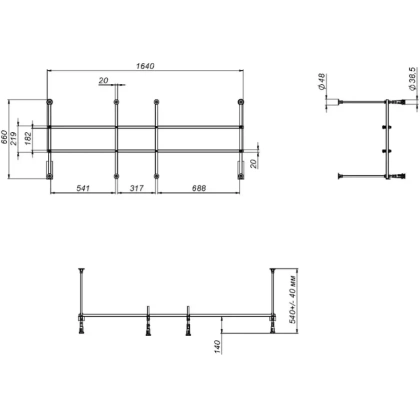 W01A-170-070W-R Разборный каркас для ванны 170х70 см