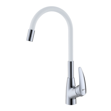 Смеситель для кухни с гибким изливом, высота излива 26 см, длина 22 см, латунь/хром