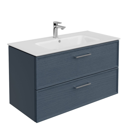 Тумба PIANO Classic подвесная 95 см, 2 ящика, ясень синий матовый PIA.CL.95\BLU.M