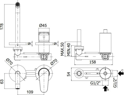 Смеситель для раковины Paffoni Green GR105CR70 (с внутренней частью) хром
